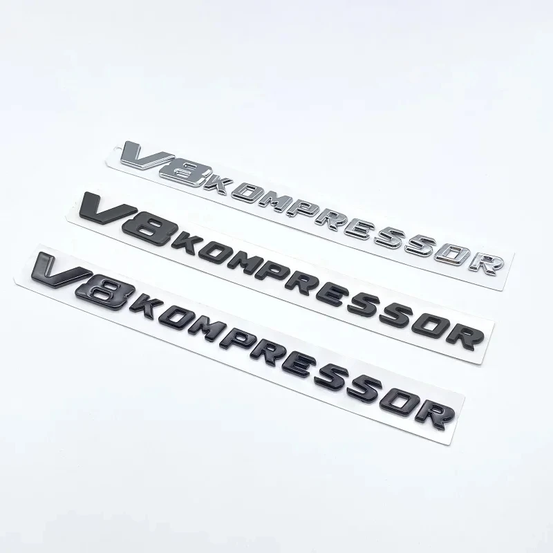 Chrome / Matte Gloss Black V8 COMPRESSOR Letters Emblems Decal Sticker for Mercedes Benz AMG V8 COMPRESSOR