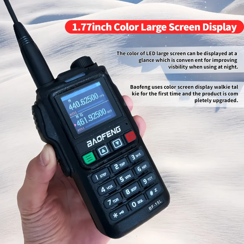 Baofeng-Portable Walkie Talkie, UV18, 10Watts, VHF, UHF, Six-Bands, Wirless Copy, Frequency NOAA, Type C Charger, Two Way Radio