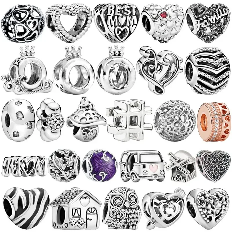 

New Heart Labyrinth Arrow Coffe Charm Bead fit Original Pendant charms silver 925 Bracelet trinket jewelry for women DIY making