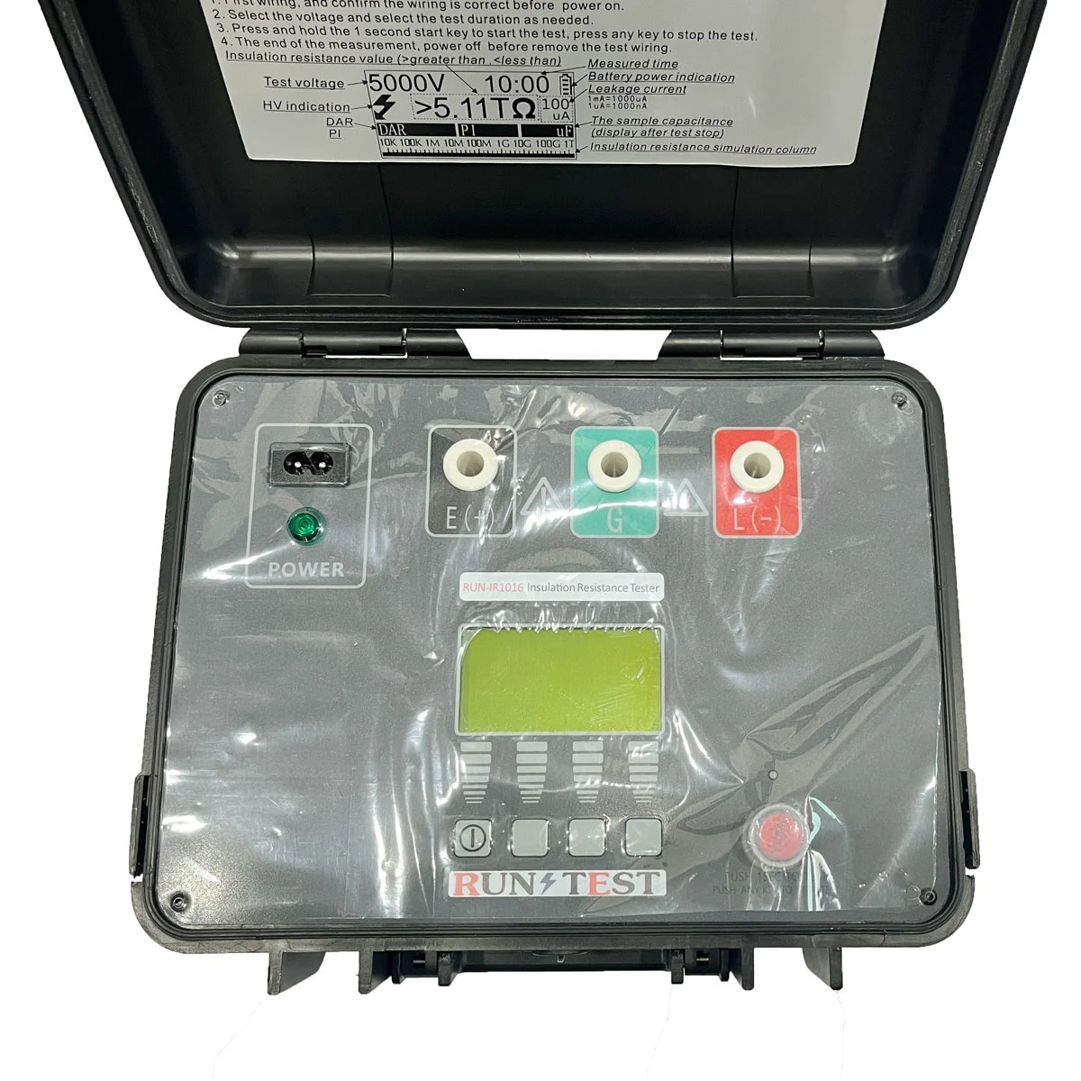 جهاز اختبار مقاومة العزل الرقمي Megohmmeter عالي الجهد 0.5kv 1kv 2.5kv 5kv 10kv #5