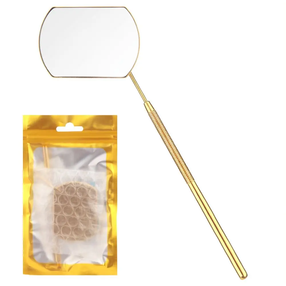 Handheld Lash Extension Inspection Mirror For Myaokue Up Tools Portable Stainless Steel Square Makeup Accessory