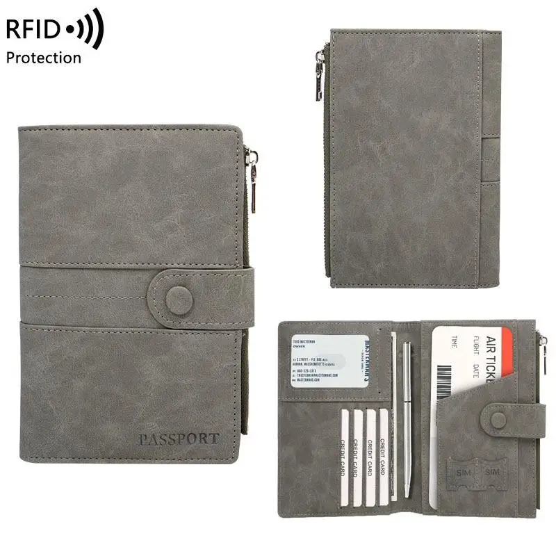 

Women Men PU RFID Passport Cover Passport Protector Multi-Function Credit ID Card Wallet Waterproof Business Document