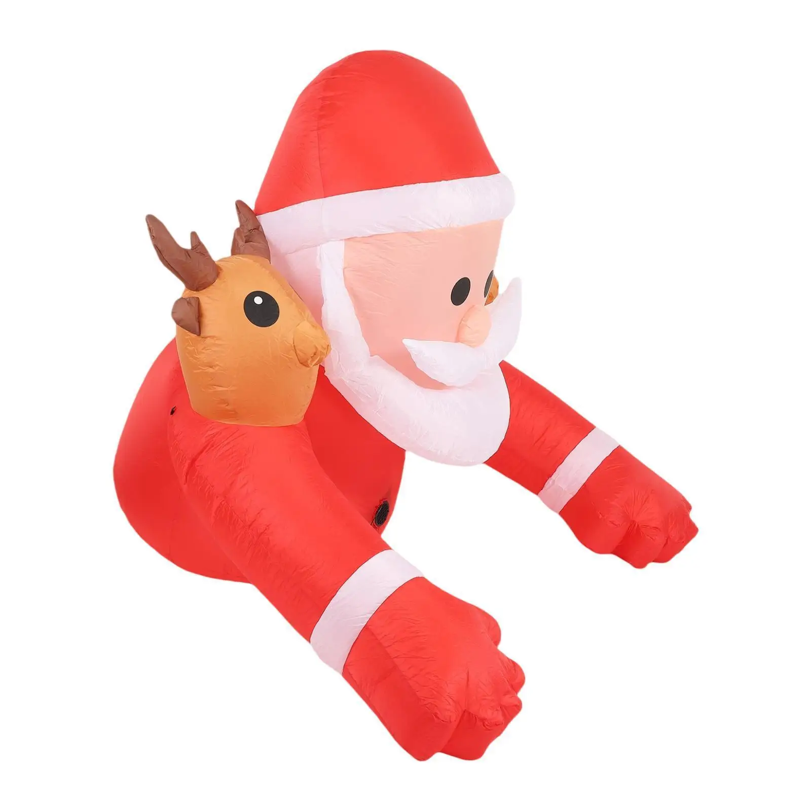 

Giant Christmas Inflatable Santa Claus Double Reindeer Head Outdoor Prop for Holiday Yard Decor
