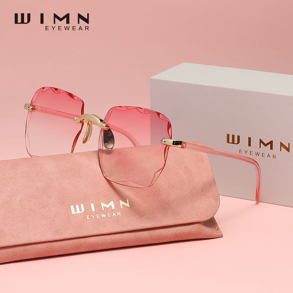 

WIMN Sunglasses Frameless Alloy UV400 Protection Glasses For Ladies Vacation Trendy Eyewear