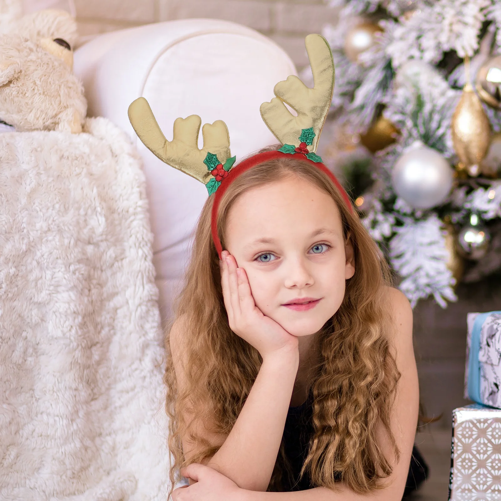 

12 Pcs Christmas Headb s Kids Children Decor Xmas Costume Hair Ring Elk Hairb Stylish Holiday Party Accessories Hair Tool