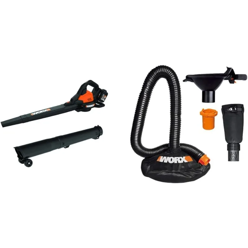 

Worx 40V 4.0Ah Cordless Leaf Blower/Vac/Mulcher Power Share - WG583 & WORX LeafPro Universal Leaf Collection System