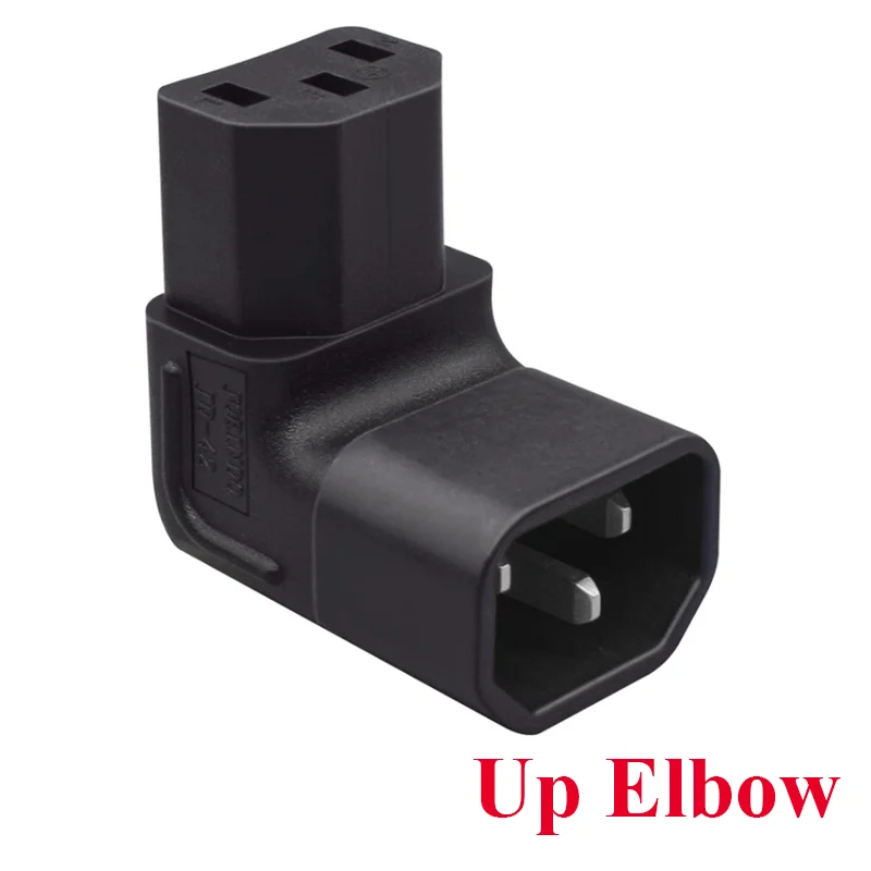 Coude noir vers le bas, convertisseur de prise d'alimentation IEC C13 à C14, prise C14 mâle à C13 femelle, connecteur adaptateur d'alimentation, prise AC