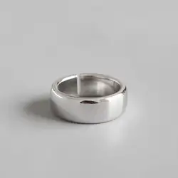 Classic 5mm 9mm Polished Glossy Plain Silver Color Band Ring For Men Women Adjustable Open Ring Jewelry Accessories Lovers Gift