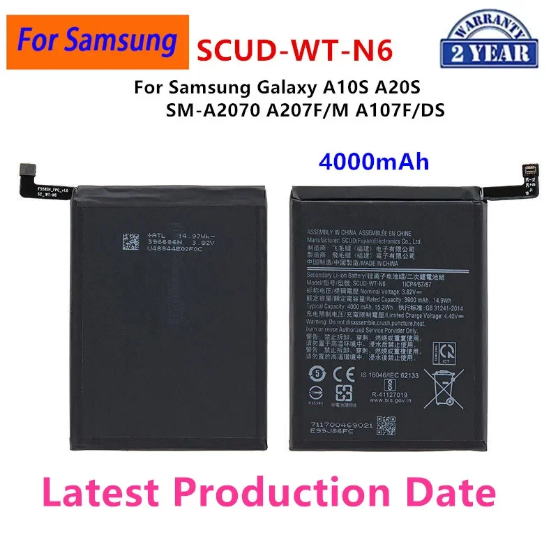 Replacement Battery SCUD-WT-N6 4000mAh for Samsung Galaxy A10S A20S SM-A107F SM-A207F Stable Power Cell High Capacity