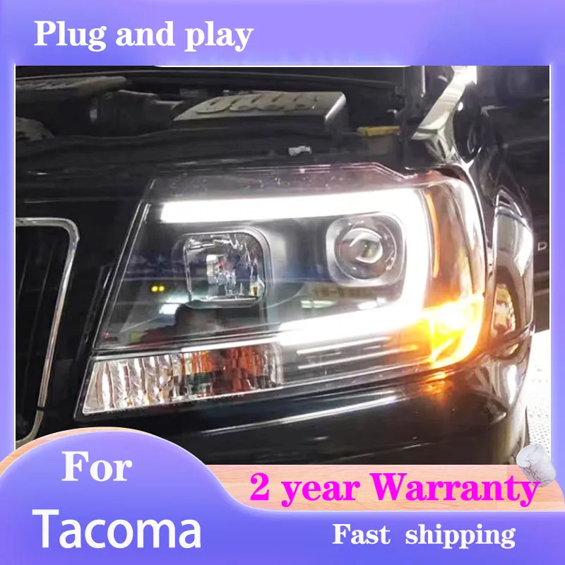 

Стайлинг автомобиля для Jeep Grand Cherokee, головной свет 1999-2004, фара DRL, указатель поворота, ближний свет, линза проектора