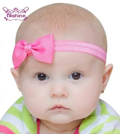 10pcs/lot Ribbon Bows Baby Headband Handmade Grosgrain Hair Bows Elastic Hairband Girls Kids Hair Accessories Gifts