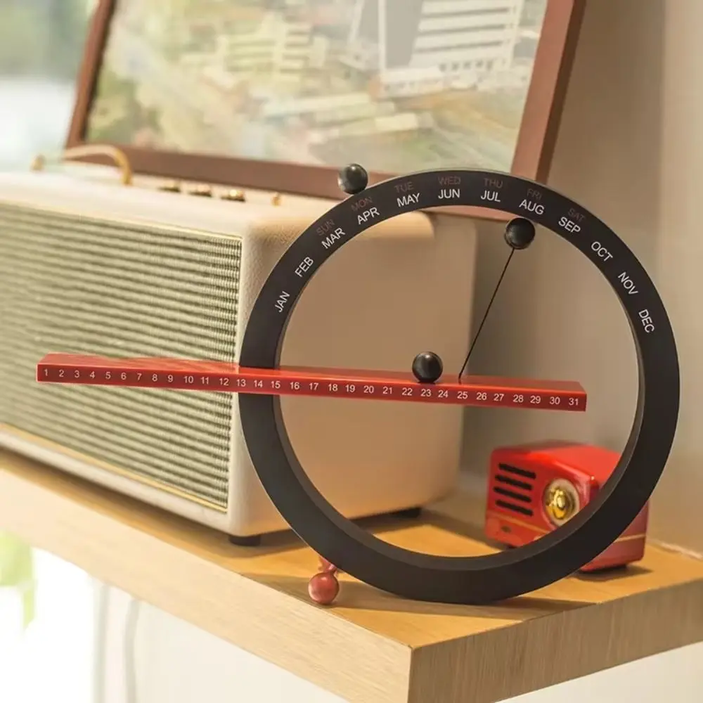 Magnetic Wall Clock Perpetual Wall Calendar Wooden Perpetual Calendar for Home Decor European Style Living Room Bedroom