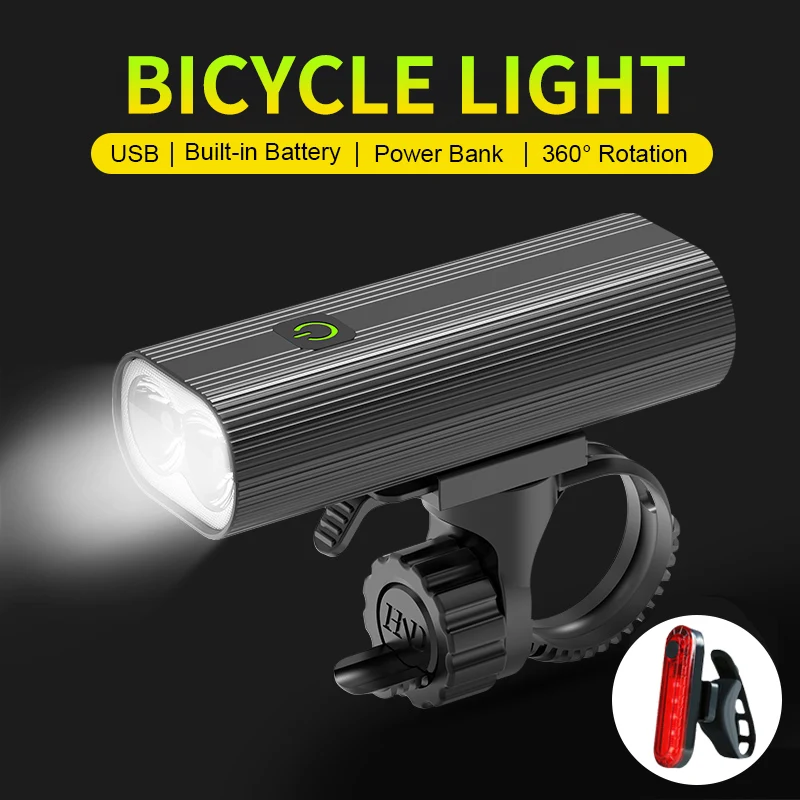 

Rechargeable Super Bright Bike Headlight LED Bike Light Front Rear Set,Road,Gravel, Mountain Commuter Road Safety Flashlight