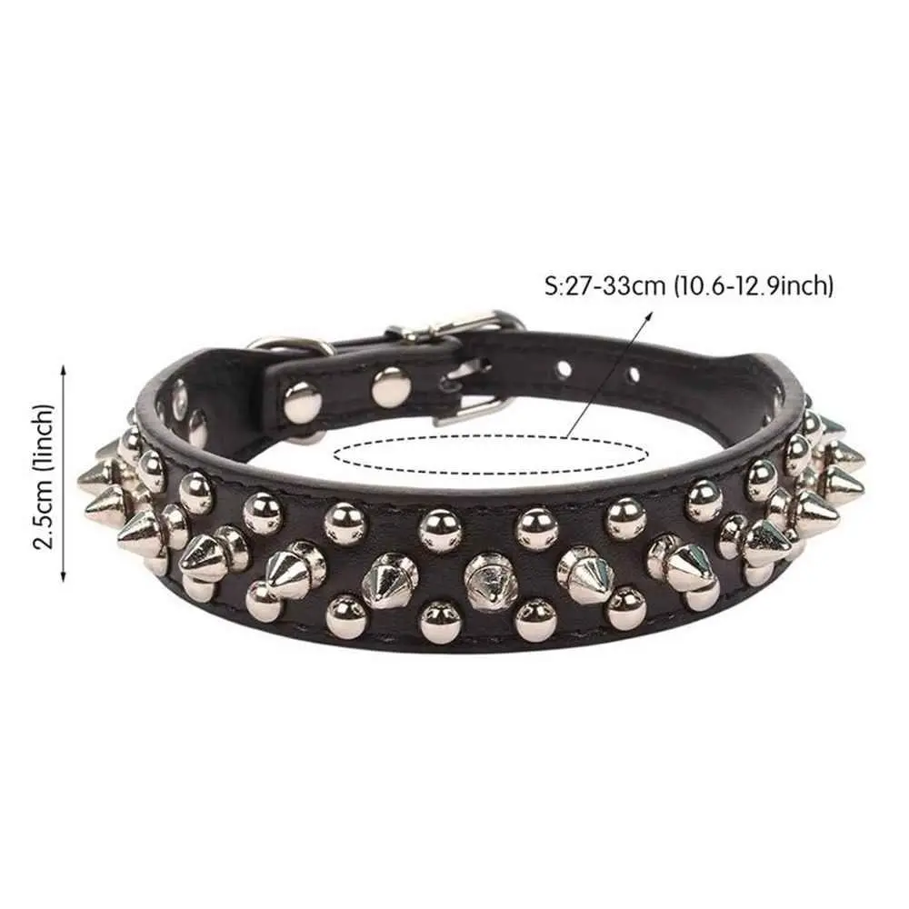 Anti-Bite Spiked Studded Pet Dog Collar PU Leather For Dogs Sport Padded Bulldog Pug Puppy Big Dog Collars Pets Supplies