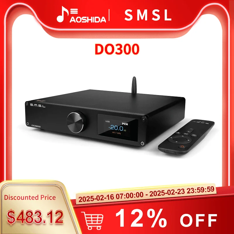 

SMSL DO300 Audio DAC ES9039MSPRO DO300 MQA CD Decoder XMOS XU316 DSD512 32Bit 768KHZ Bluetooth 5.1 LDAC XLR I2S + Remote Control