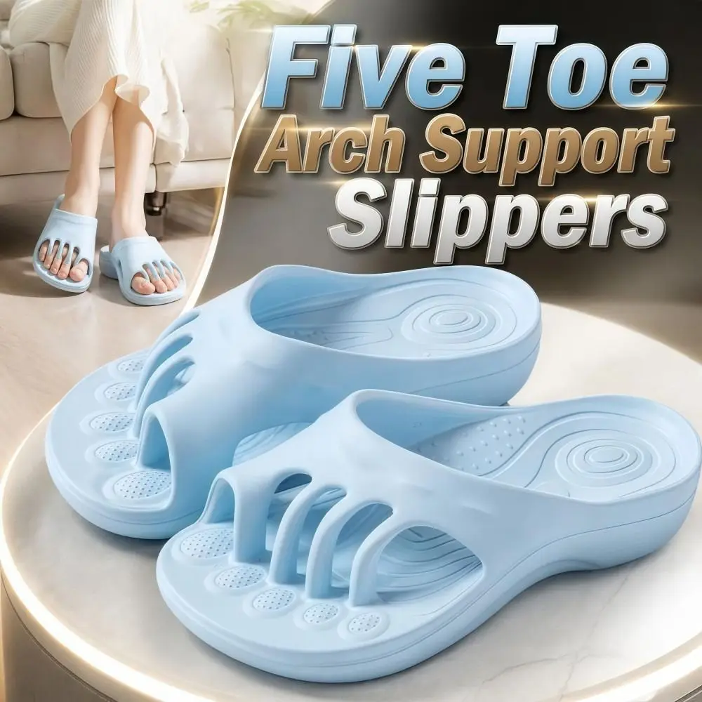 EVA Five Toe Slide Sandals Non-slip Soft Soled Arch Support Slippers Bunion Relief Lightweight Split Toe House Slides Woman