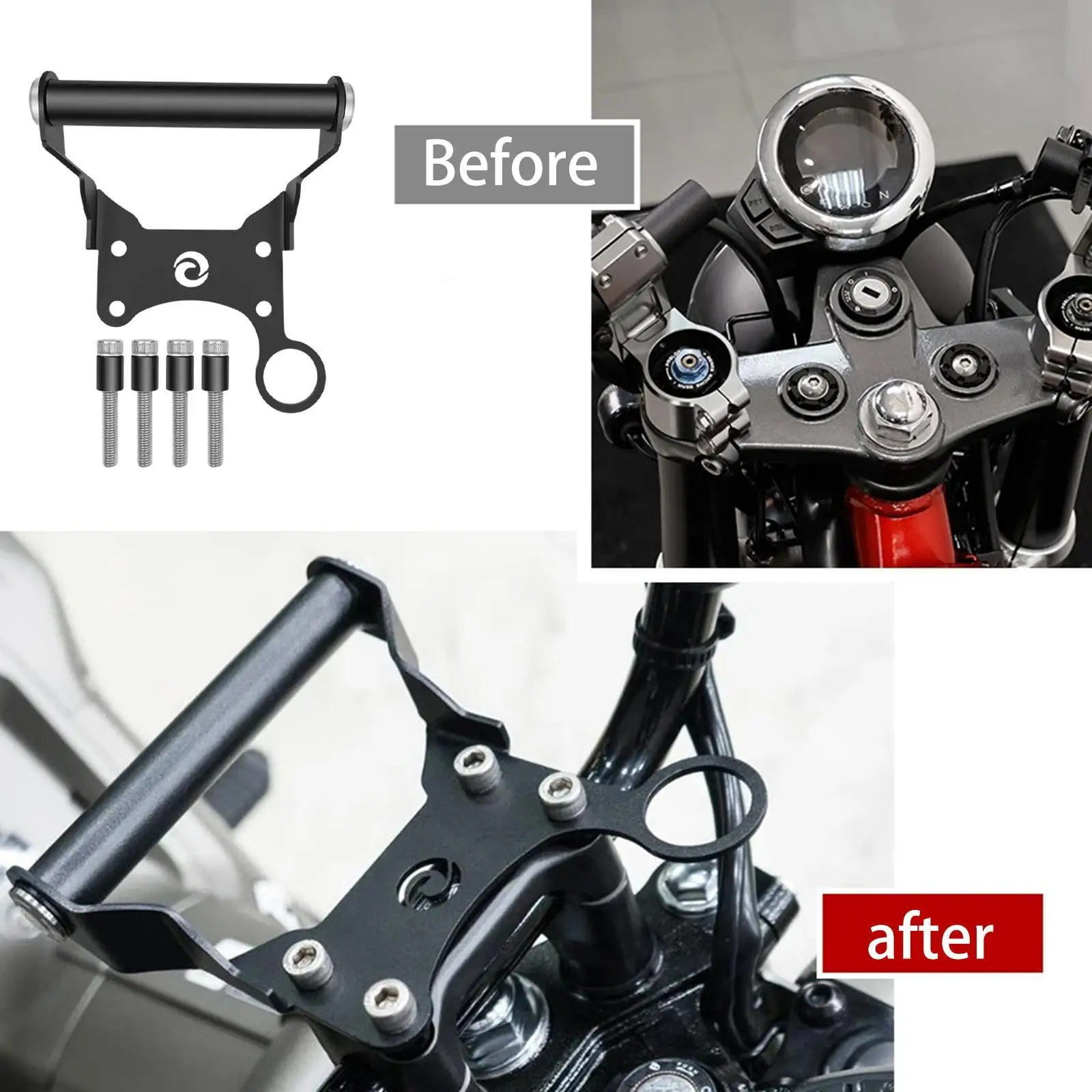 

Motorcycle Navigation Bracket Accessory with Screws Practical Replace for 2022
