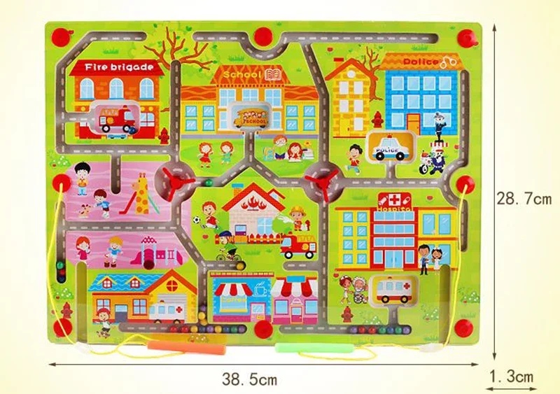 Labyrinthe magnétique d'équilibre éducatif, Cube Animal de grande taille, Puzzle, jouet, jeu de jeux magiques en bois, aimant pour enfants et adultes