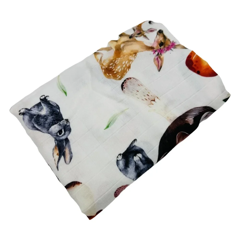 

Ultra Soft Muslin Baby Blanket Digital Print Lightweight Breathable Swaddle Receiving Cotton Wraps for Newborn Infants 2026 New