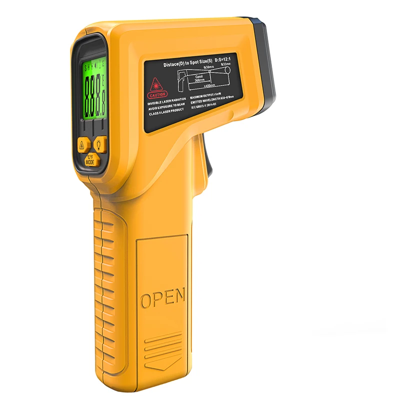 Digital Infrared Thermometer NonContact -50~530C Laser Point Temperature Meter LCD Industrial High Sensitivity Pyrometer
