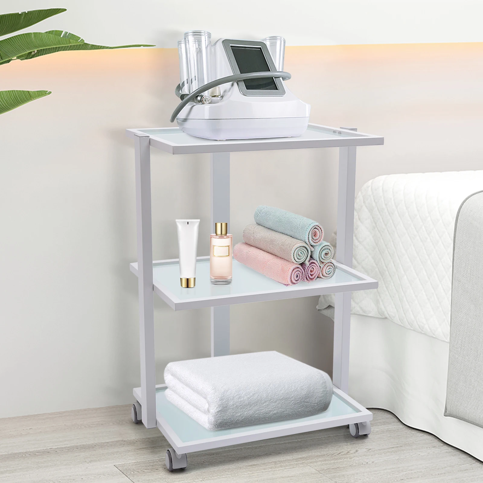

3 Tier Salon Trolley Beauty Cart SPA Storage Equipment Organizer Stand Tray 150kg/330lbs for Salons, Beauty Shops