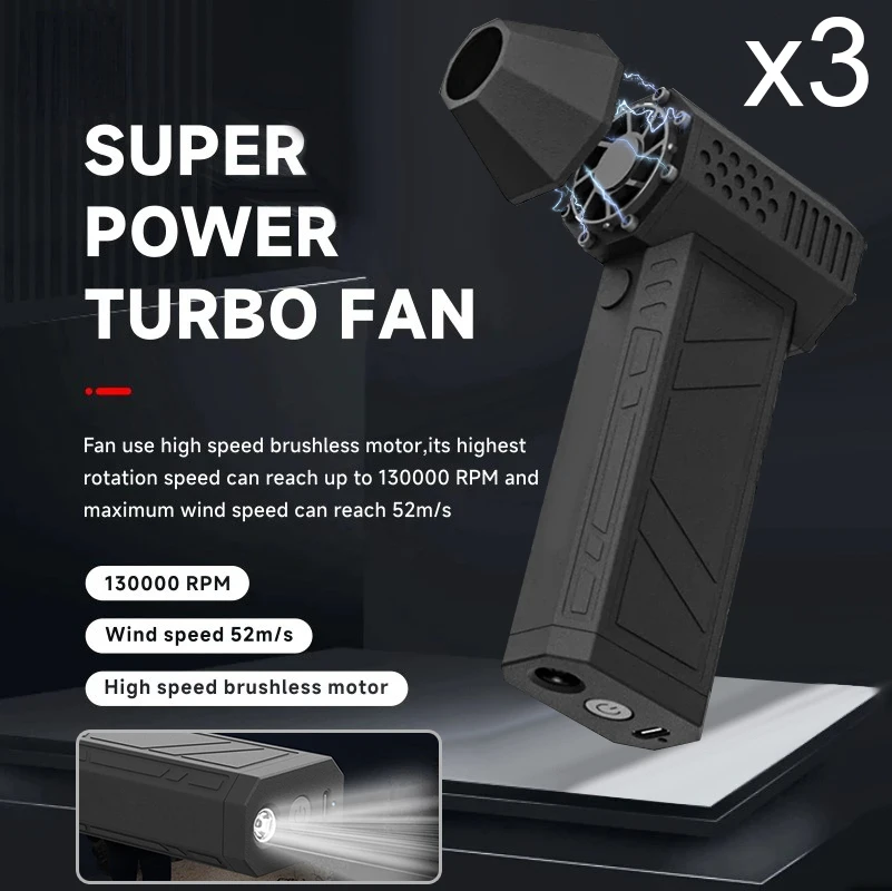 Jet Turbo King Kong Jet Fan Strong Fan Portable Handheld With LED Lighting Dust Elimination Computer Hurricane Storm X3