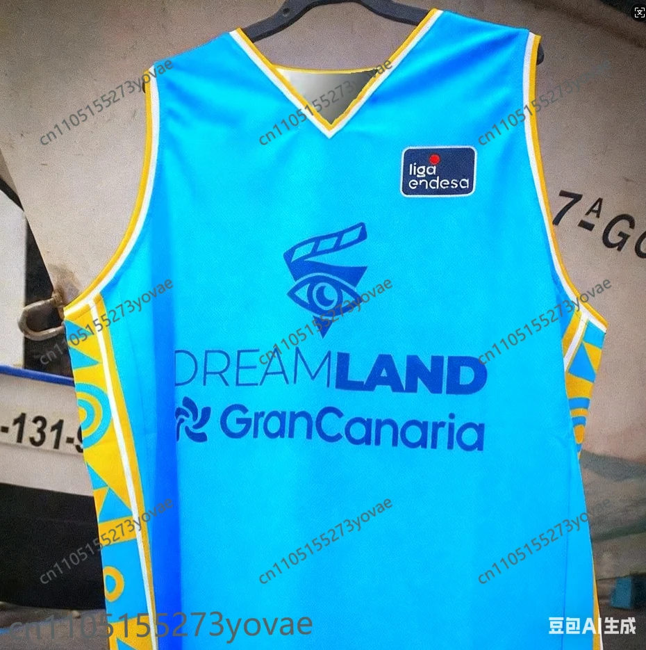 إسبانيا وصول جديد كاناريا كرة السلة جيرسي ثلاثية الأبعاد طباعة تي شيرت عادية المنزل بعيدا الكبار طفل رائجة البيع مجموعة خاصة
