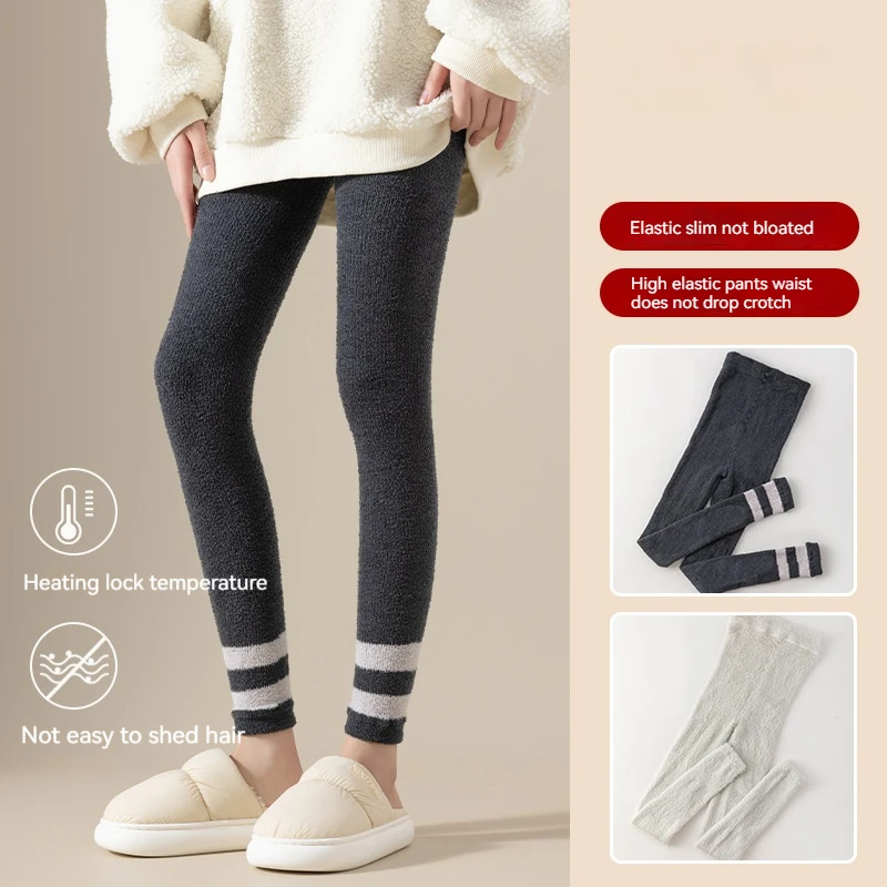 

Осень-зима, плюшевые утепленные норковые флисовые узкие брюки для девочек, женские облегающие брюки с высокой талией, теплые плюшевые утепленные брюки, брюки для девочек