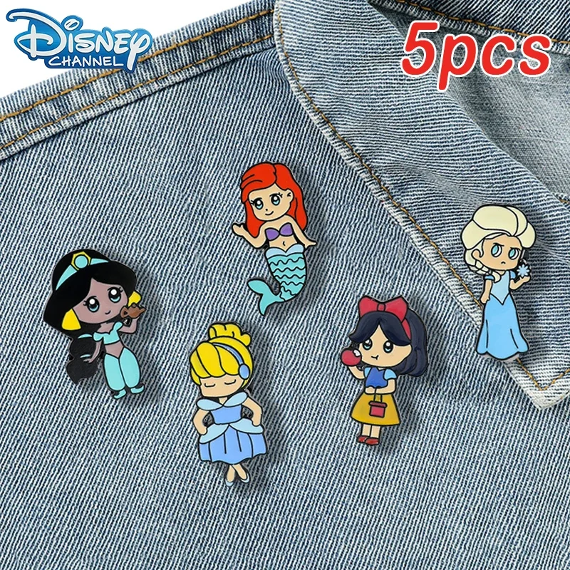 Disney Princess Enamel Pins Snow White Mermaid Elsa Cinderella Backpack Pin Accessories Pin for Women Girls Metal Brooch Jewelry