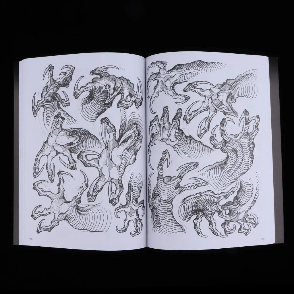 Nachschlagewerk, Manuskript, Skizzenbücher, Körperkunst, Drachenklauenmuster