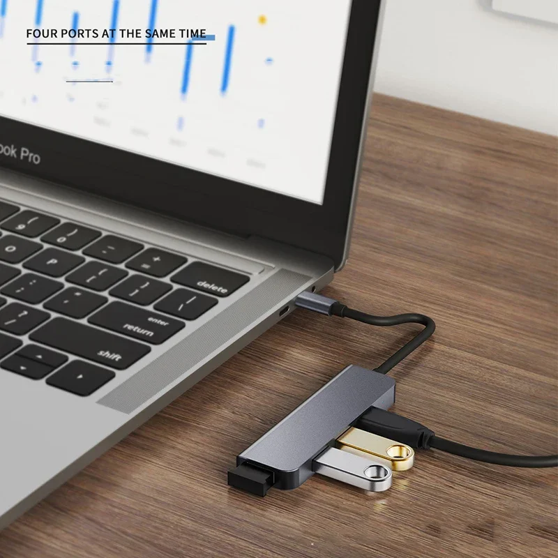 USB C HUB 3.0 Type C ไปยัง USB 3.0พอร์ต4 3.1แยกอะแดปเตอร์ OTG USB สำหรับ MacBook Pro 13 15 Air Mi Pro อุปกรณ์เสริม Huawei PC