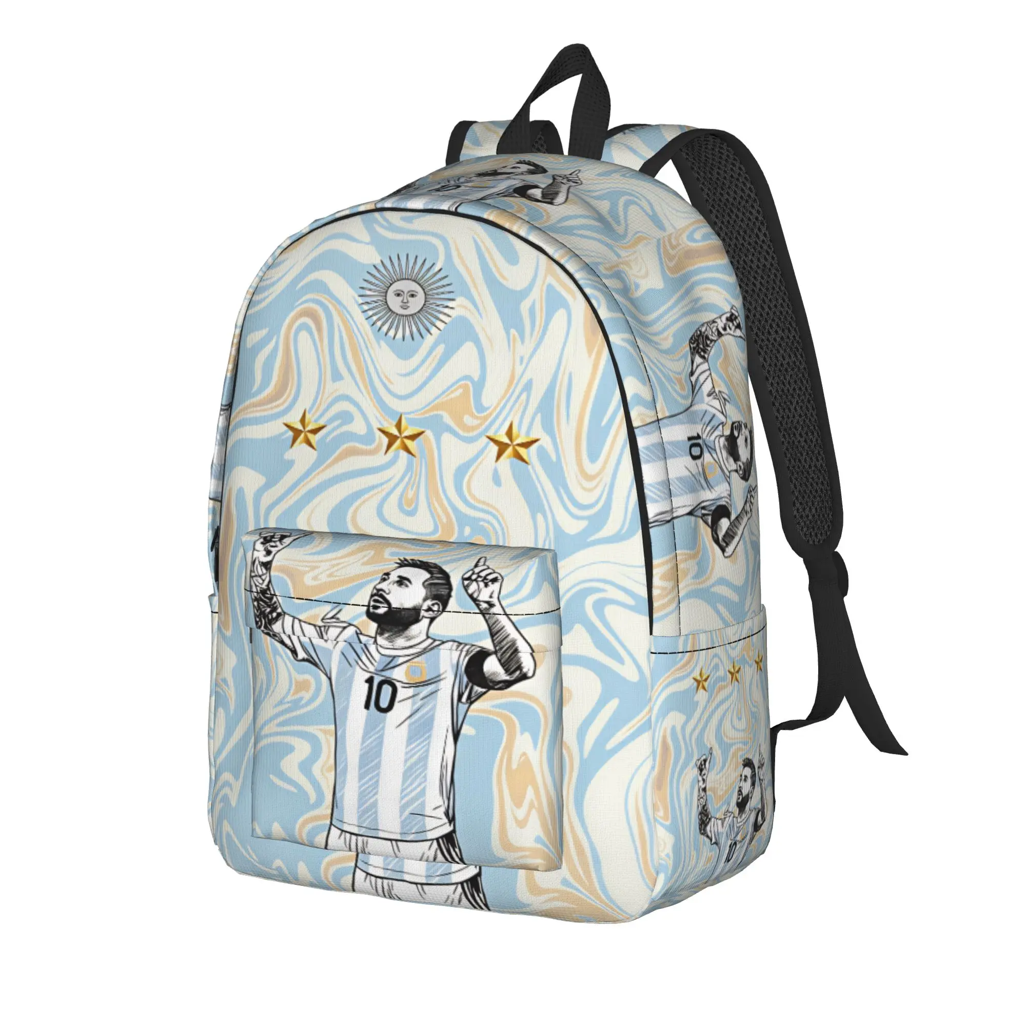 M-Messi Pattern Backpack  Trekking Backpacks Youth Stylish High School Bags High Quality Pattern Rucksack