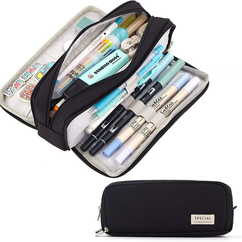 

Pencil Case Large Capacity Pencil Pouch Aesthetic Pen Bag Office Stationery Organizer Simple Sturdy Multifunctional Pencil Bag
