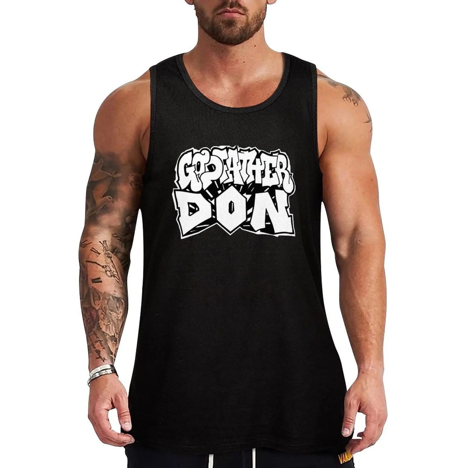 

Godfather Don Unreleased Logo Black Tank Top gym for men cute tops Men's clothing brands