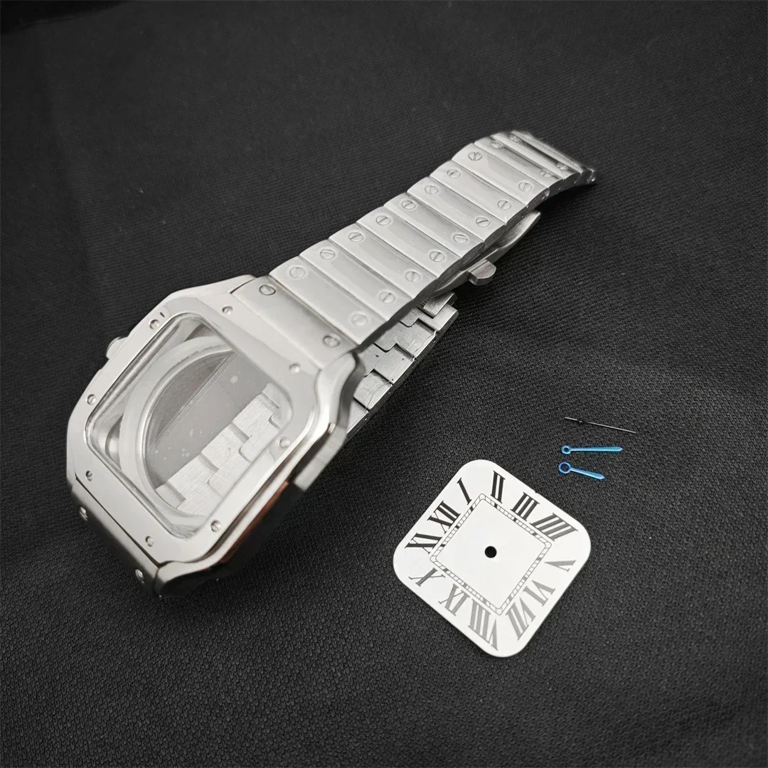 Square Watch Case 38mm NH35 Case Set 316L Steel Watch Repair and Modification Parts for NH36 4R36 Automatic Movements NH36 Watch