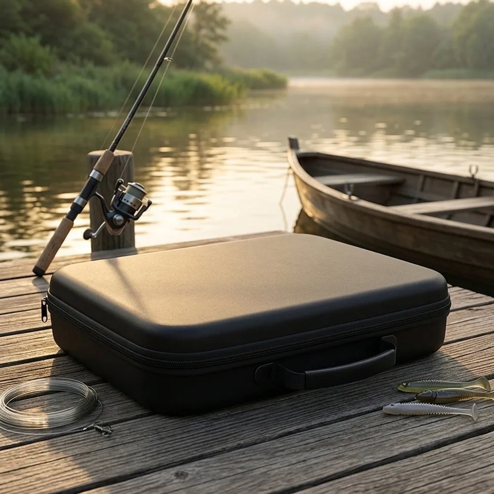 Pressure-resistant Tackle Box EVA Fishing Reel Case For Outdoor Storage 29*25cm Drop Proof Reel Case Shock Absorption