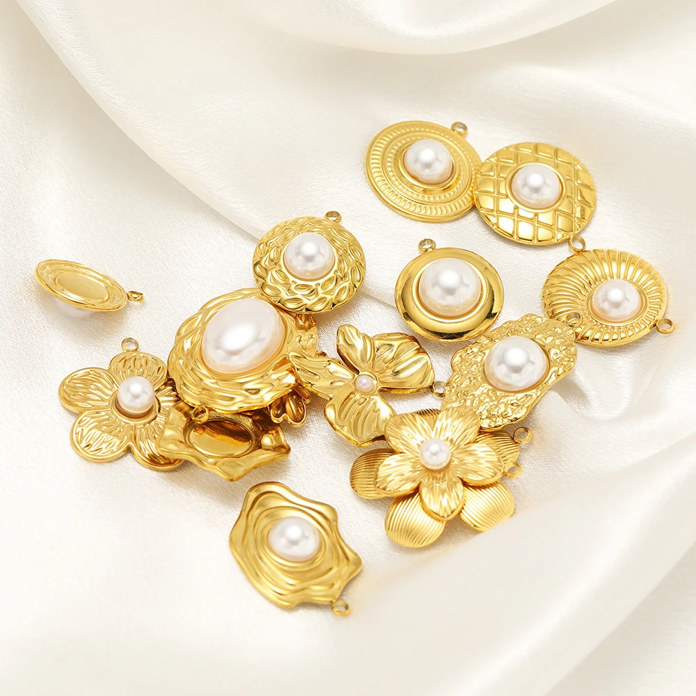 5 Stück Edelstahl-Blumenperlen-Anhänger, klassische Anhänger für DIY-Schmuck, Damen-Halsketten, Armbänder, Ohrringe. – Detail 4