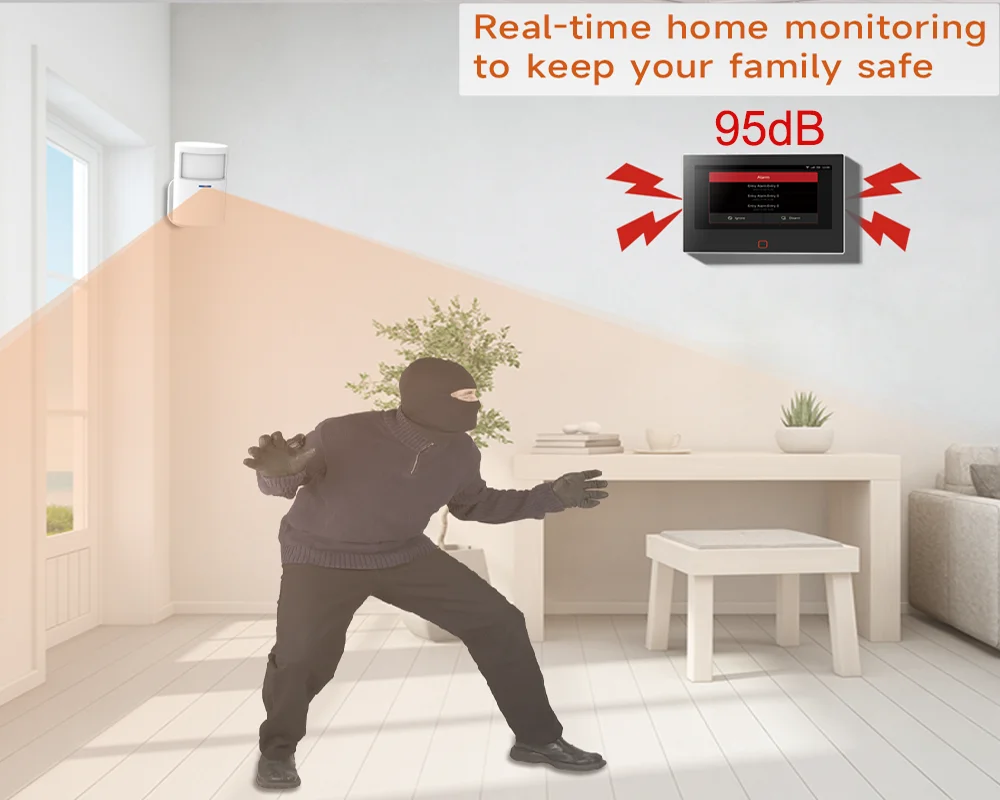 Home Alarm System WiFi 4G LoRo version Tuya smart Home burglar Security Alarm Kit 500m Transmission Distance Remote Control