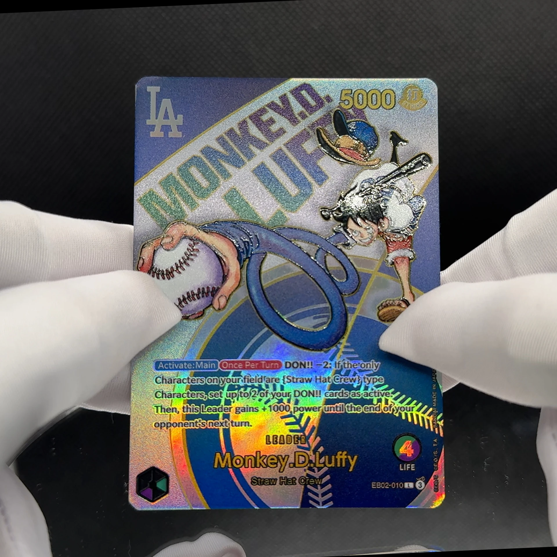 one piece holographic cards Holographic Luffy One Piece TCG Card EB02-010 ST10-002