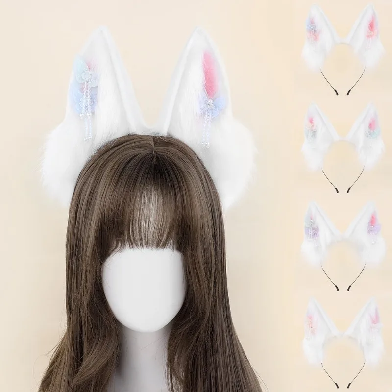 Simulation Plush Handmade Rabbit EarHair AntiqueStyleHeadbandLolitaAccessoriesMakeupAccessoriesMulti-colorAnimalEar Headwear