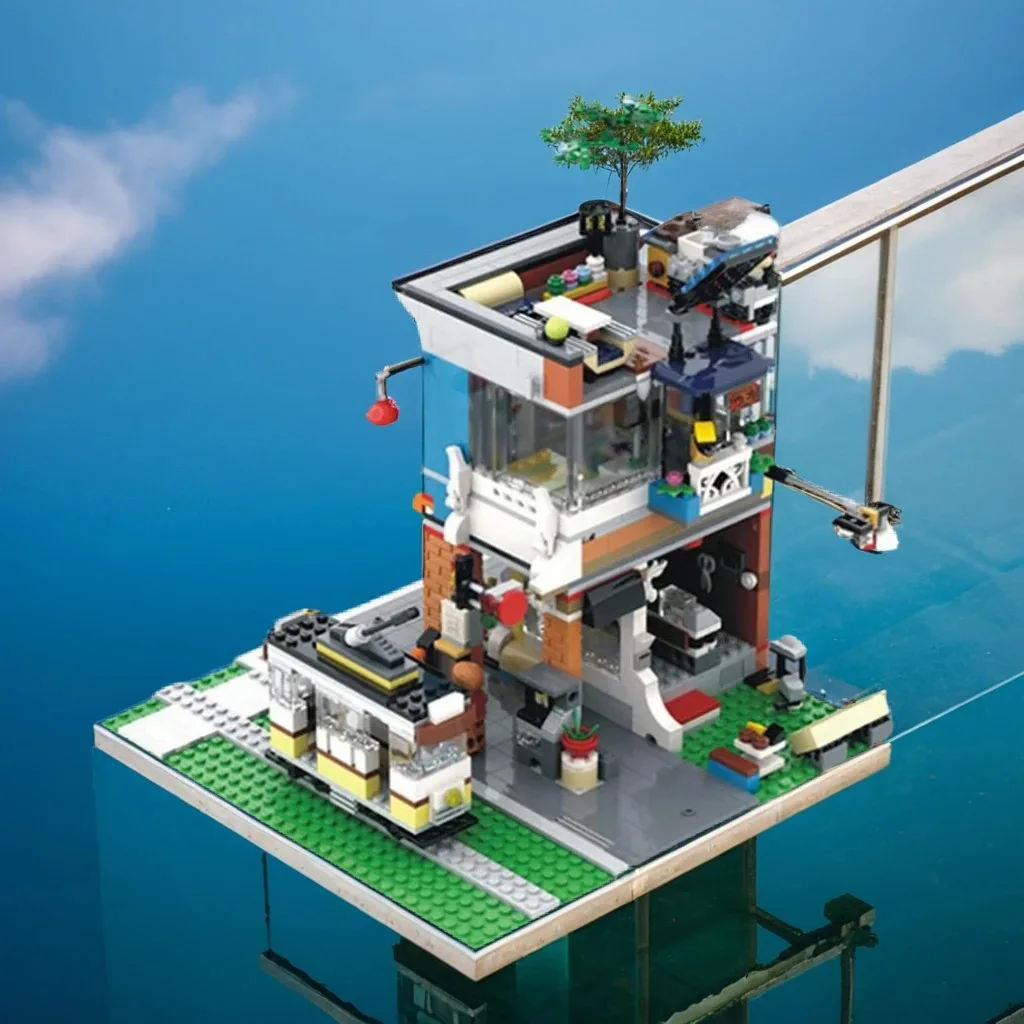 

967 шт. MOC Townhouse Pet Shop DIY модель строительные блоки игрушки на день рождения подарок