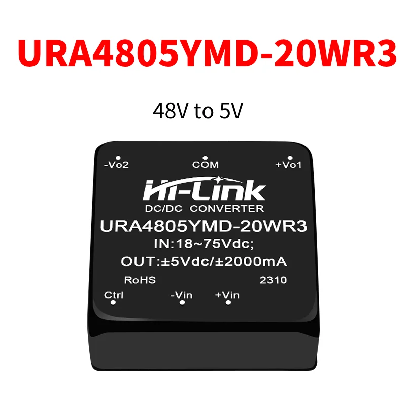 شحن مجاني URA4805YMD-20WR3 URB4805YMD-20WR3 تيار مستمر/تيار مستمر وحدة طاقة معزولة ومنظمة مخرج مزدوج 48 فولت إلى 3.3 فولت/5 فولت/12 فولت/15 فولت/24 فولت