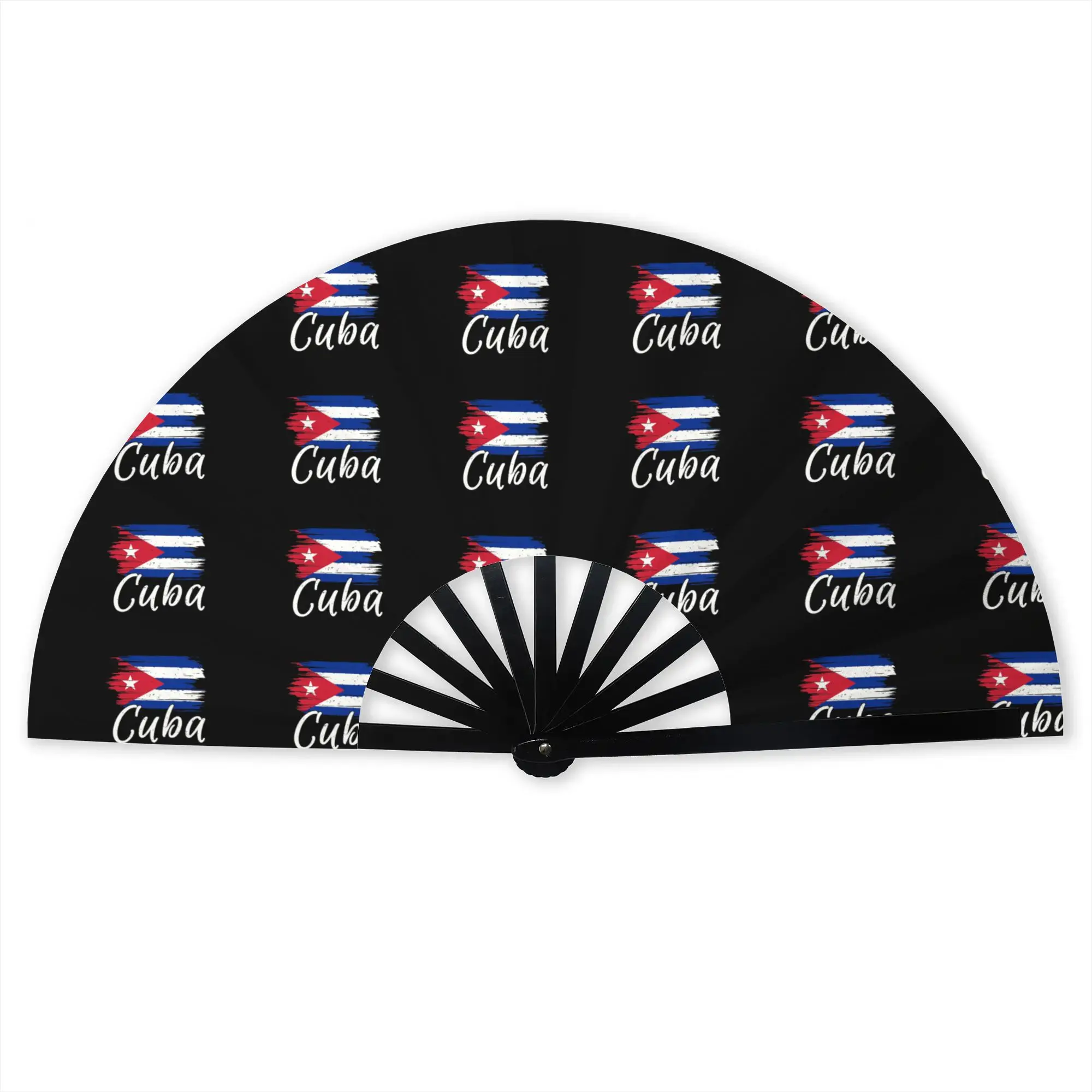 Cuba Cuban Havana Flag Hand Fan Promotional Gift Party Cuban Patriotic Durable Folding Fans Unique Bulk Pack Fan