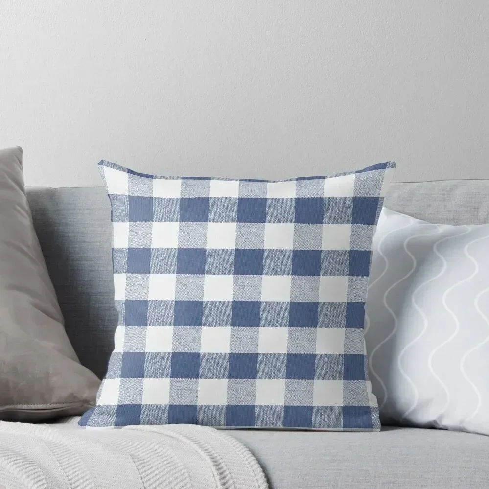 

Classic Blue gingham fabric pattern Throw Pillow Luxury Sofa Cushions Decorative pillow case Cushion Cover Luxury pillow