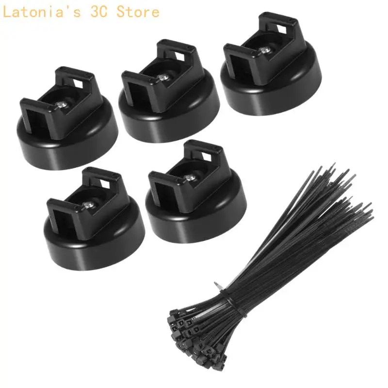 Magnetische Basis-Kabelbinderhalterungen, Kabelhalter-Clip mit 22 mm Durchmesser und schwarzen Kabelbindern für stabiles – Detail 9