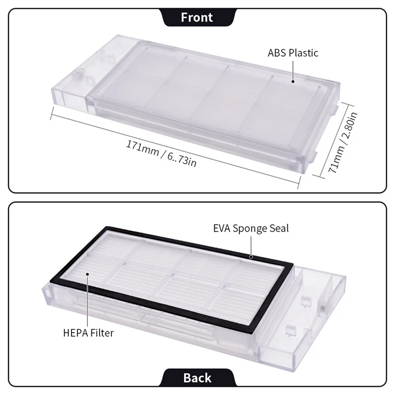 Аксессуары для пылесоса Xiaomi Roidmi Eve Plus, основная боковая щетка, фильтр, насадка на швабру и мешок для пыли