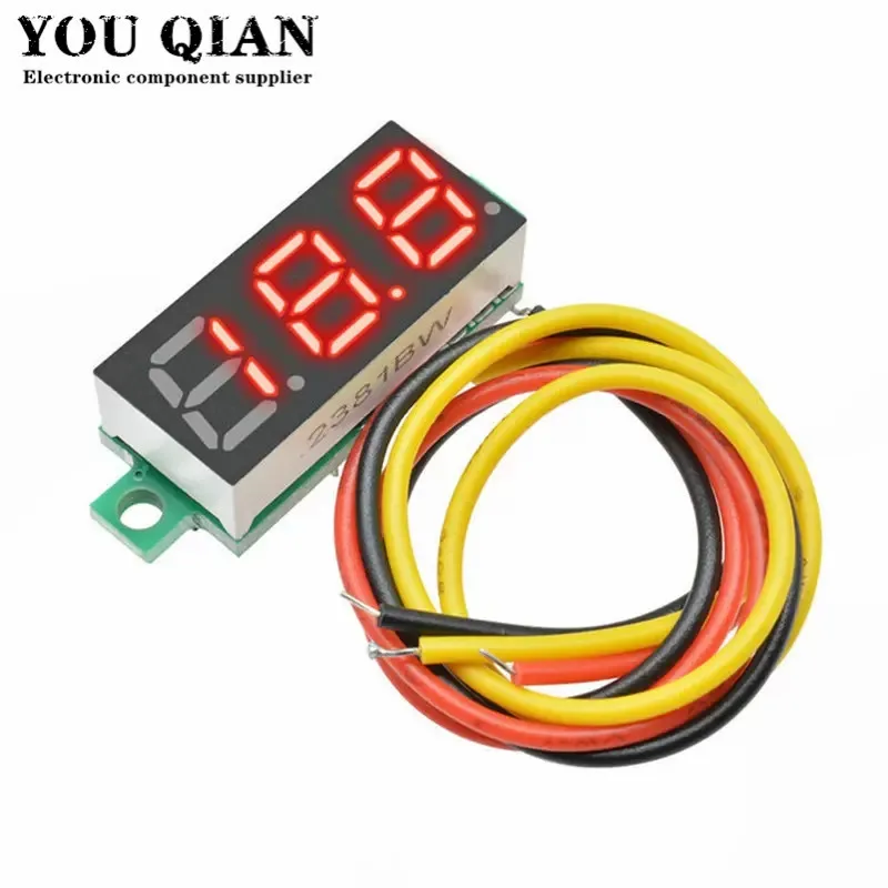 0.28 inch DC 0-100V 3-Wire Mini Gauge voltage meter Voltmeter LED Display Digital Panel Voltmeter Meter Detector Monitor Tools