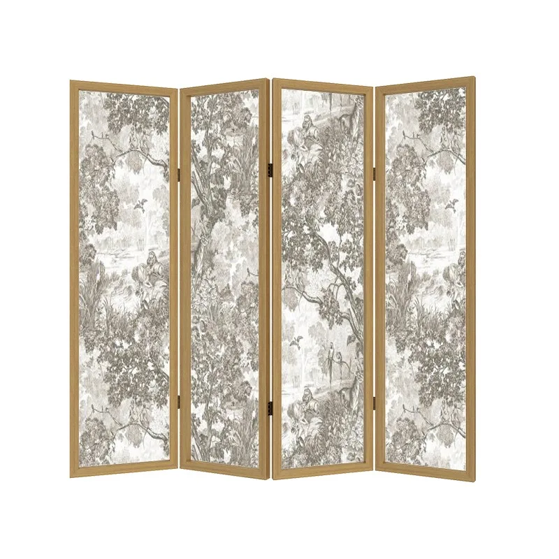 

French high-end screen, partition solid wood, folding modern, simple living room entrance, bedroom shelter