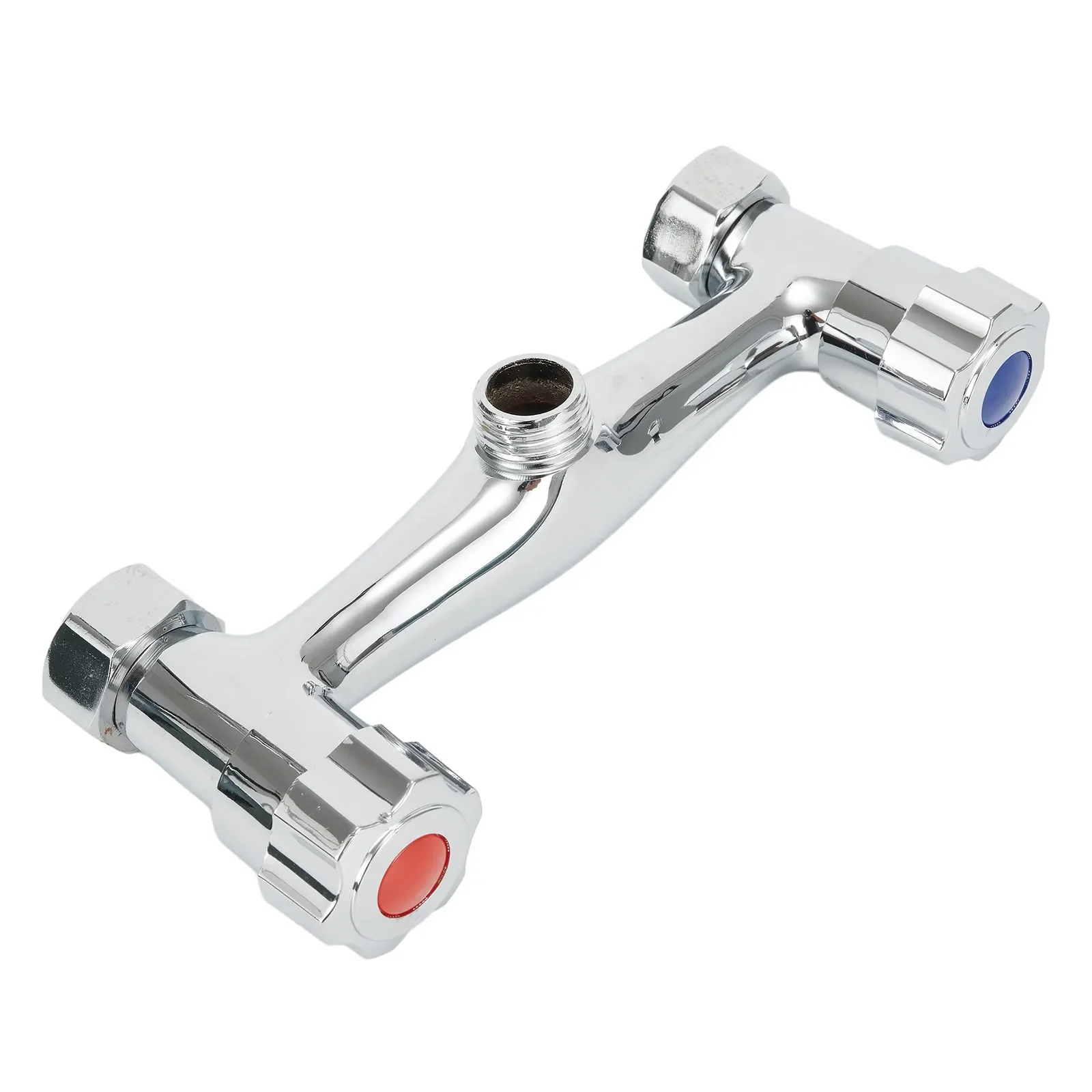 Bathroom Shower Mixer Valve Chrome Finish High Grade Responsive Safe Shower Mixer Taps Stable Performance Twin Outlet