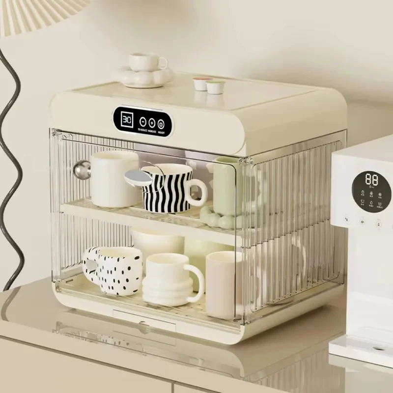 Desktop Cabinet Set Disinfection Box Tea Cup Classification Storage Drying Rack